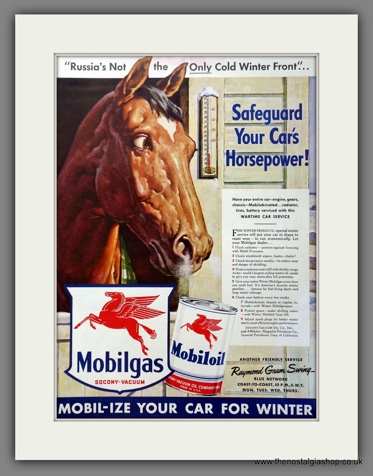 Mobilgas Motor Oil. Original Advert 1942 (ref AD301361)