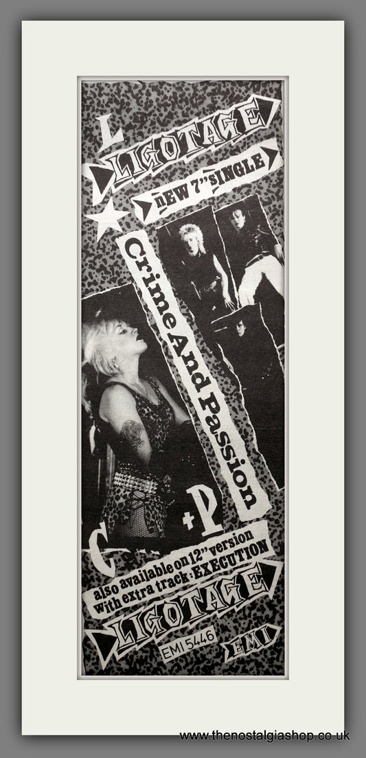 Ligotage Crime And Passion. Original Advert 1984 (ref AD200768)
