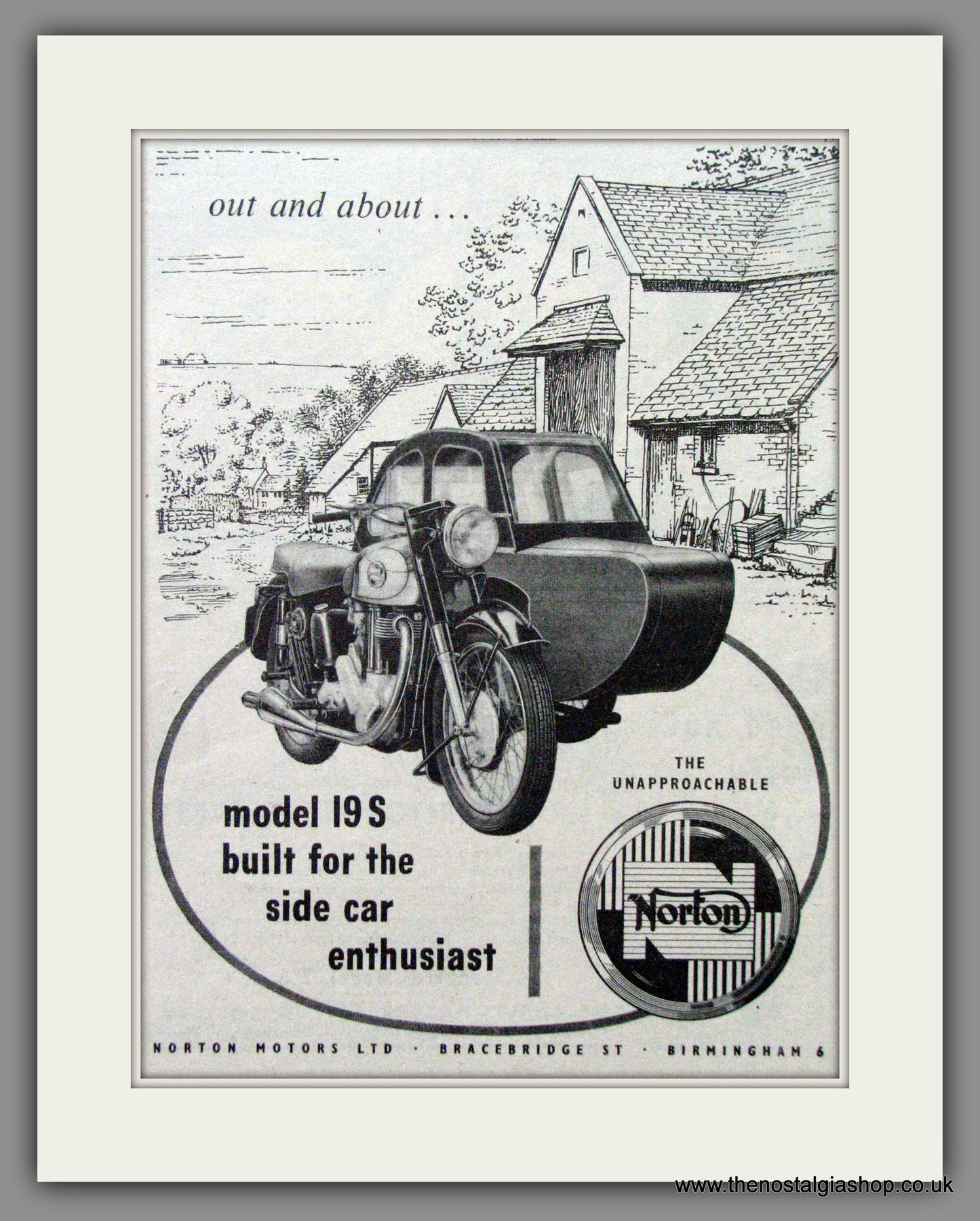 Norton 19S. Out And About. Original Advert 1955  (ref AD52002)