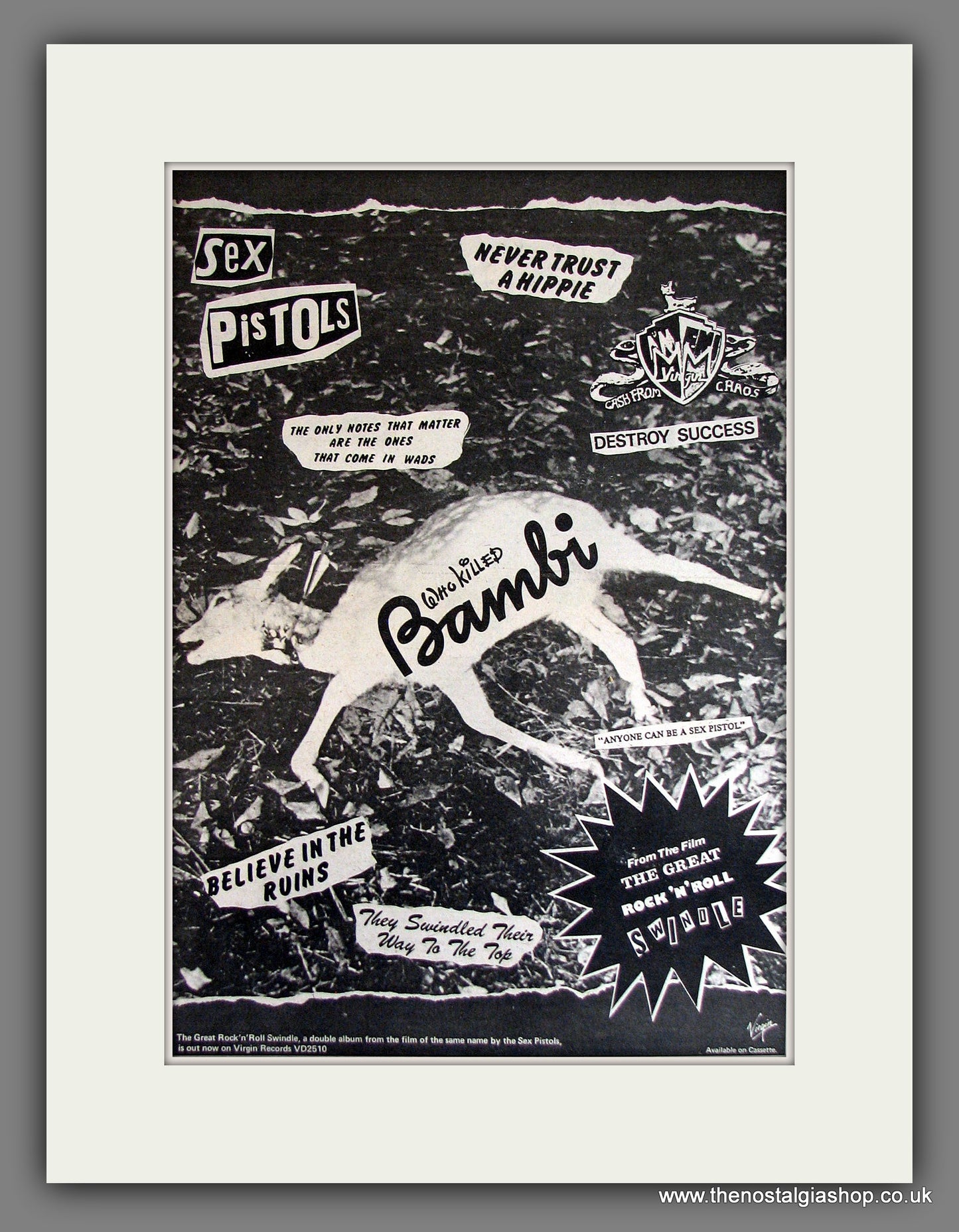Sex Pistols. Who Killed Bambi. Vintage Advert 1979 (ref AD14109)