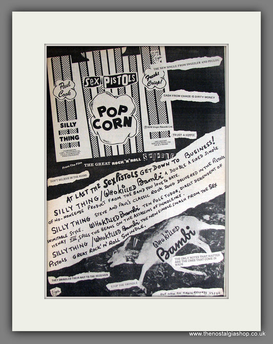 Sex Pistols. Who Killed Bambi/Silly Thing Vintage Advert 1979 (ref AD14110)