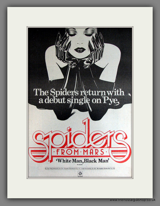 Spiders From Mars. Debut Single. White Man, Black Man. Vintage Advert 1975 (ref AD14120)