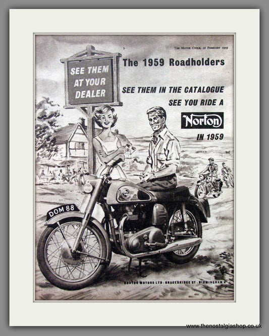 Norton Dominator 88. Roadholders for 1959. Original Advert 1959  (ref AD52010)