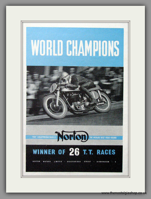 Norton, World Champions. 26 TT Wins. Original Advert 1951  (ref AD52033)