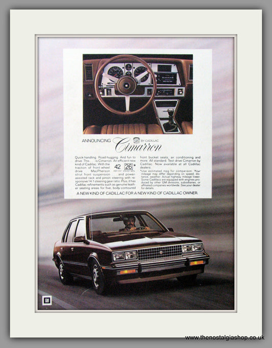 Cadillac Cimarron. 1981 Original American Advert (ref AD52164)