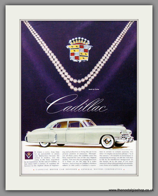 Cadillac 1949 with Jewels by Cartier. Original American Advert (ref AD52198)