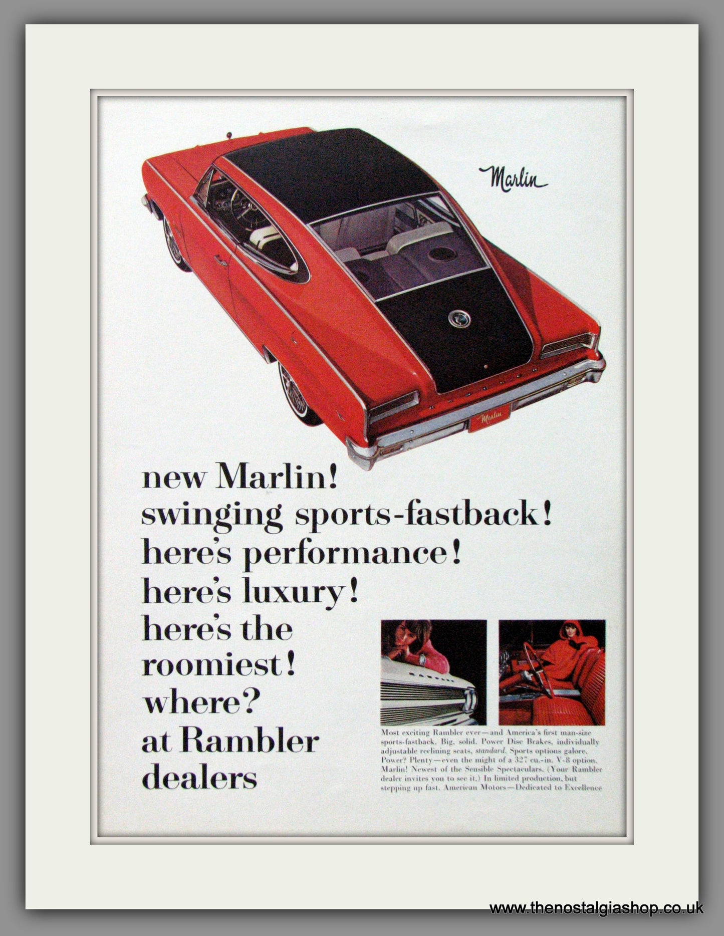 Rambler Marlin '65. Original American Advert 1965 (ref AD54143)