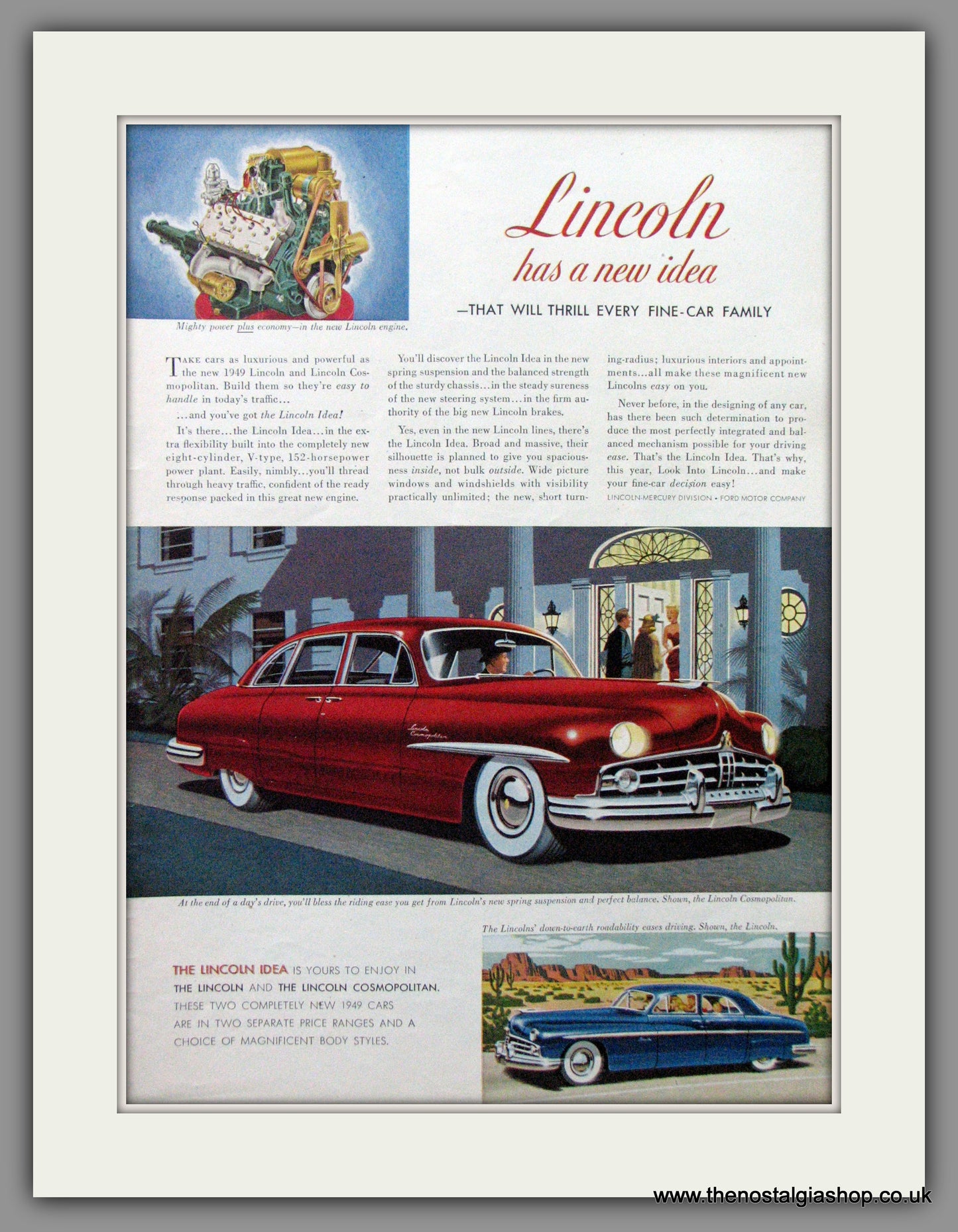 Lincoln Cosmopolitan. 1948 Original American Advert (ref AD52253)