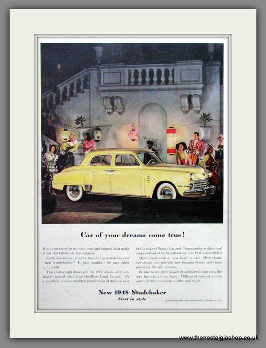 Studebaker Champion & Commander. 1948 Original American Advert (ref AD52288)