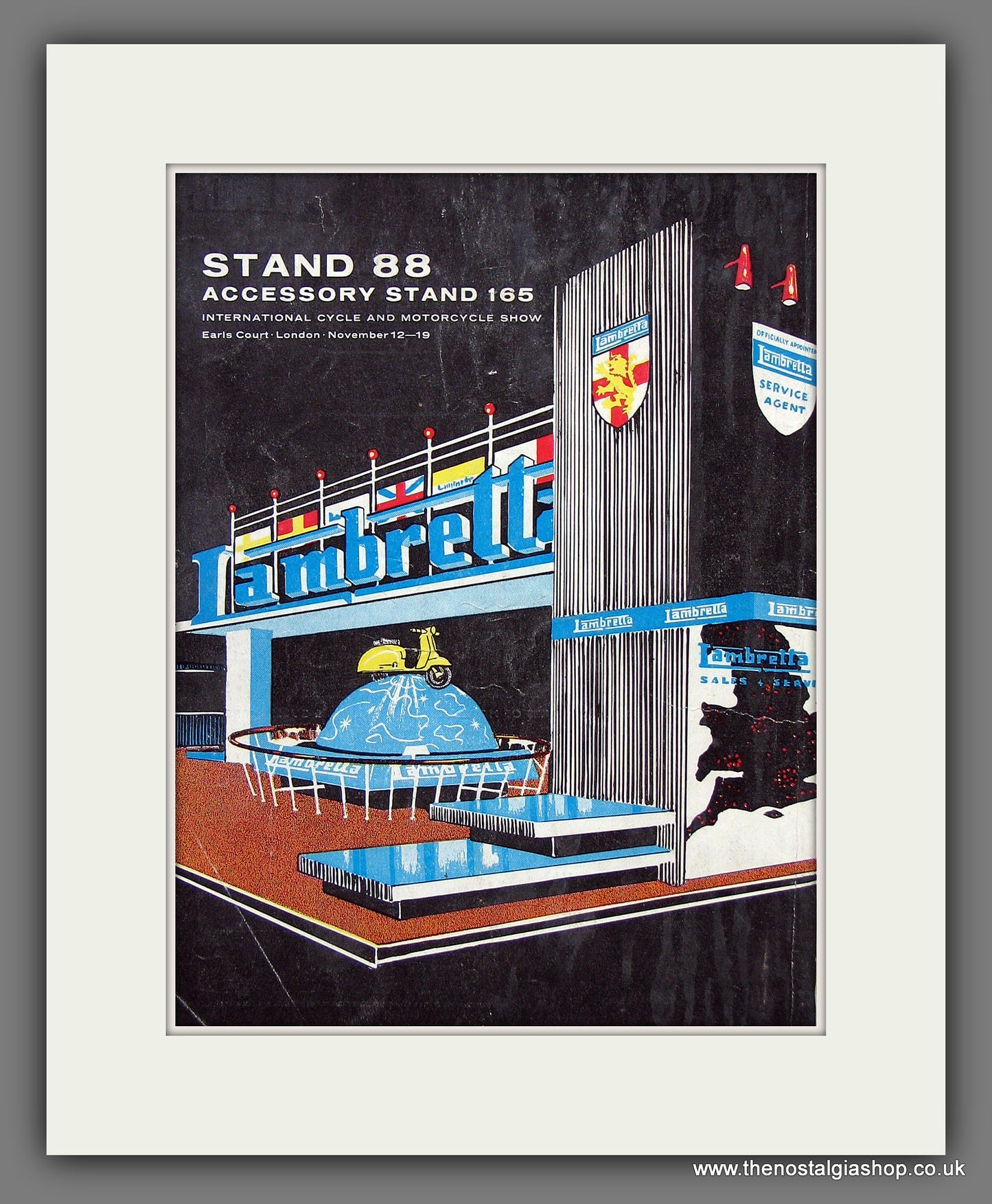 Lambretta Stand at Earls Court. Original advert 1960 (ref AD56461)