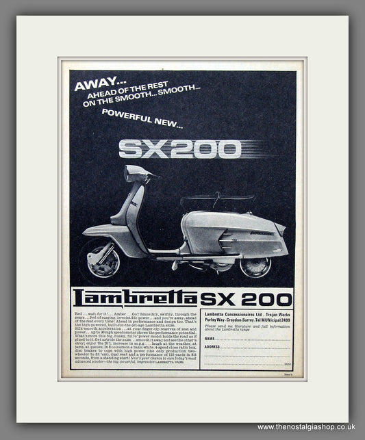 Lambretta SX200. Original advert 1966 (ref AD56457)
