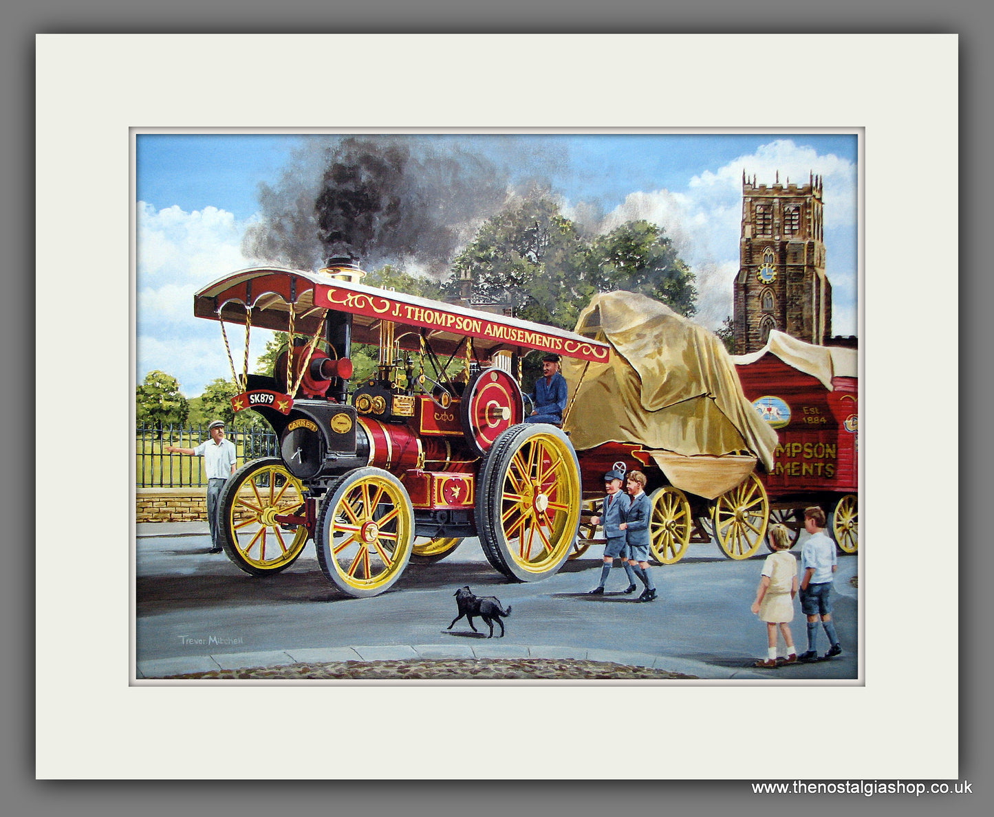 Here Comes The Fair. Traction Engine Print (ref N70)