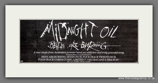 Midnight Oil. Beds Are Burning. Original Advert 1988 (ref AD400081)