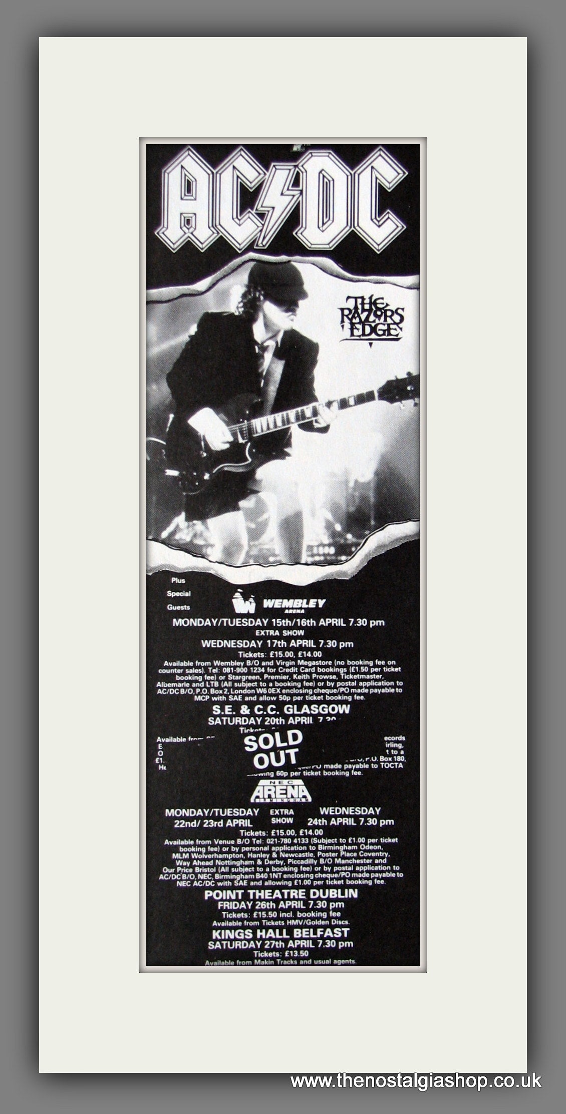 AC DC Razors Edge Tour Dates. Original Advert 1990 (ref AD400088) – The ...