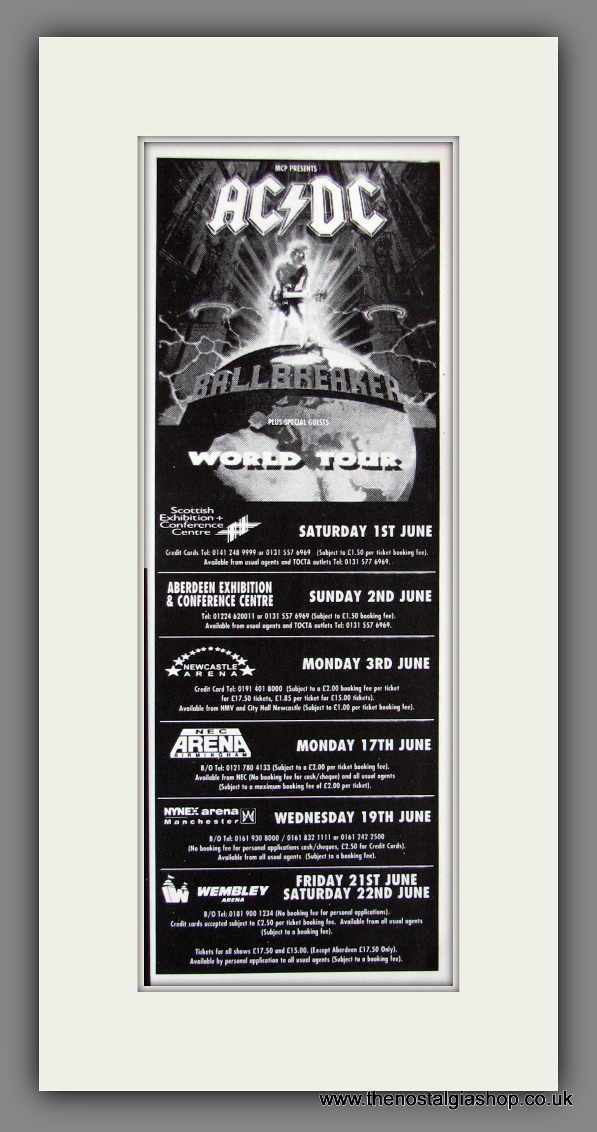 AC DC Ballbreaker World Tour. Original Advert 1996 (ref AD400090)