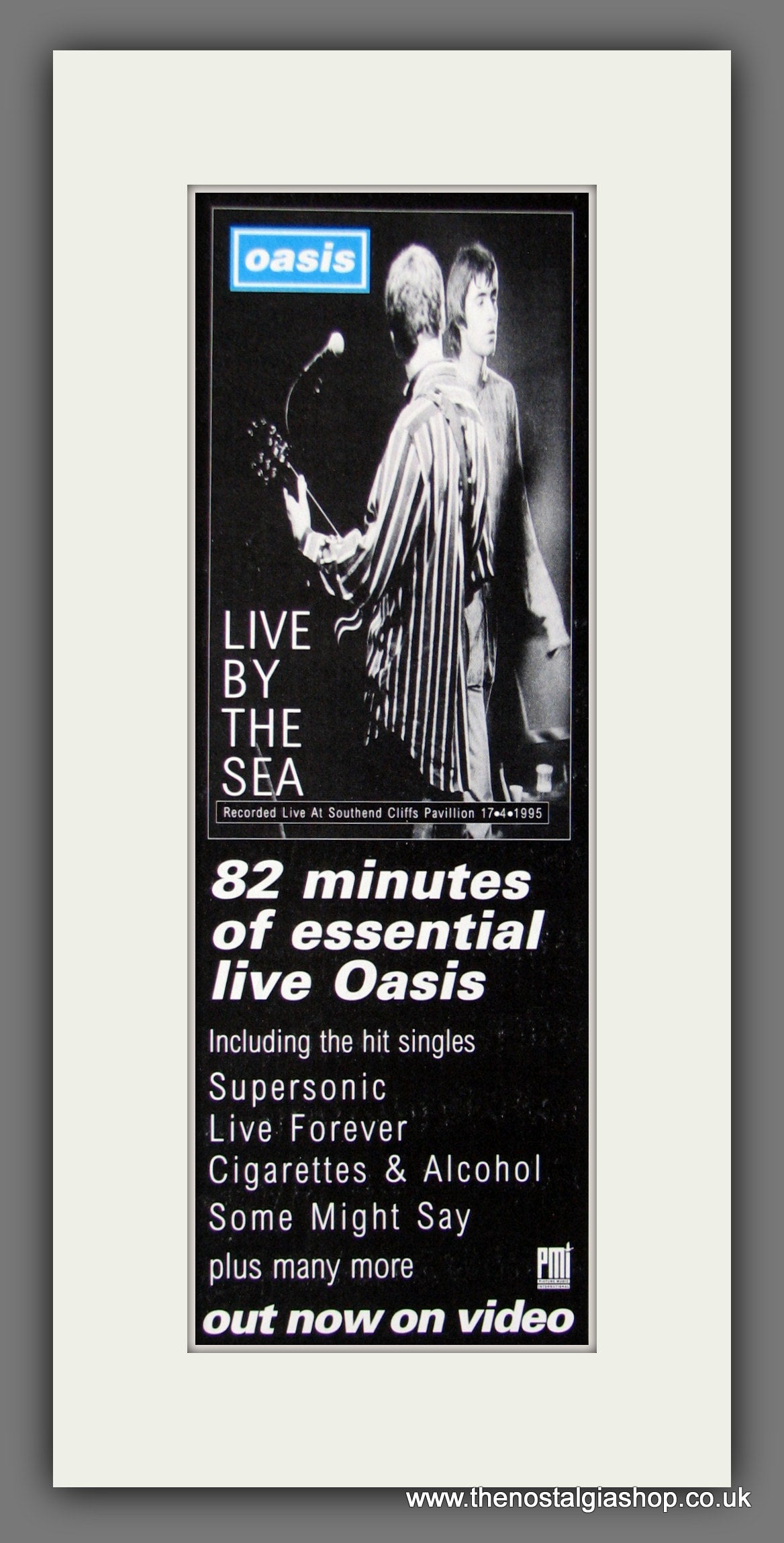 Oasis. Live By The Sea. Original Advert 1995 (ref AD400093)