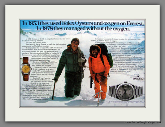 Rolex Oyster Watches on Everest. Original Advert 1979 (ref AD56470)