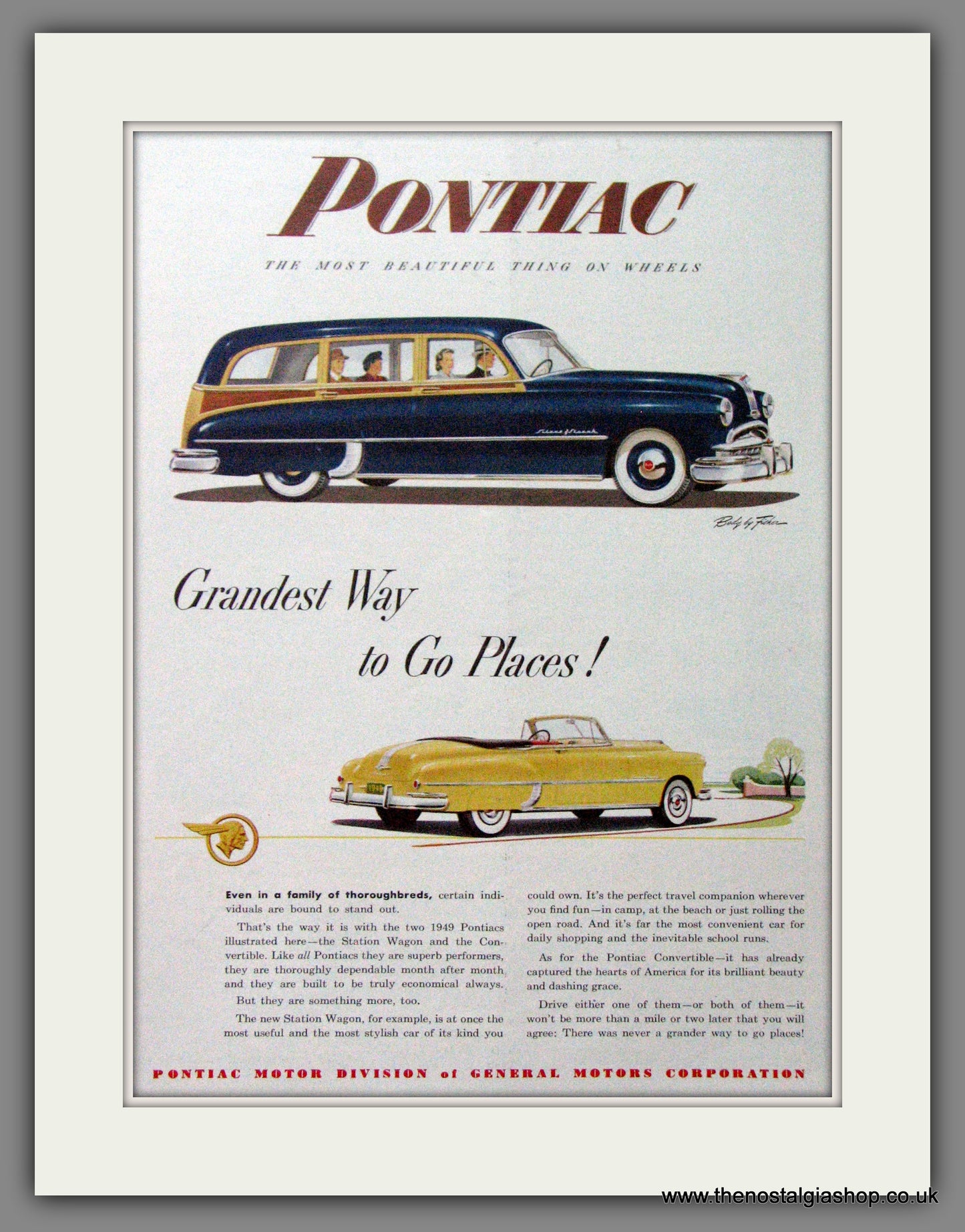 Pontiac '49. Original American Advert 1949 (ref AD52666)