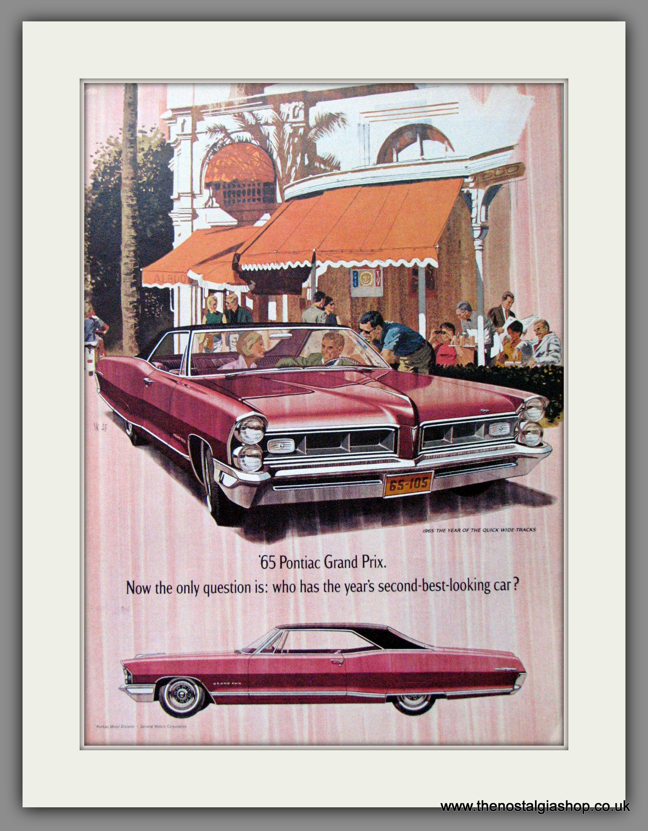 Pontiac Grand Prix WideTrack '65. Original American Advert 1965 (ref
