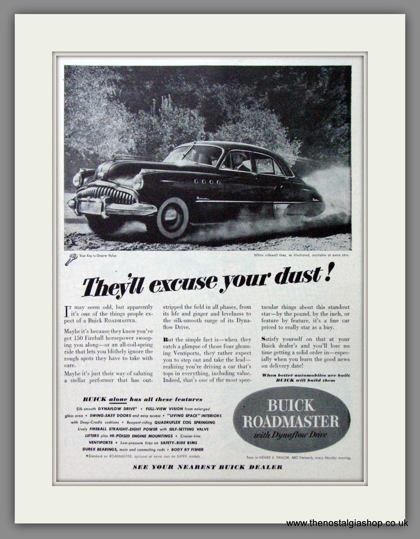 Buick Roadmaster '49. Original American Advert 1949 (ref AD52721)