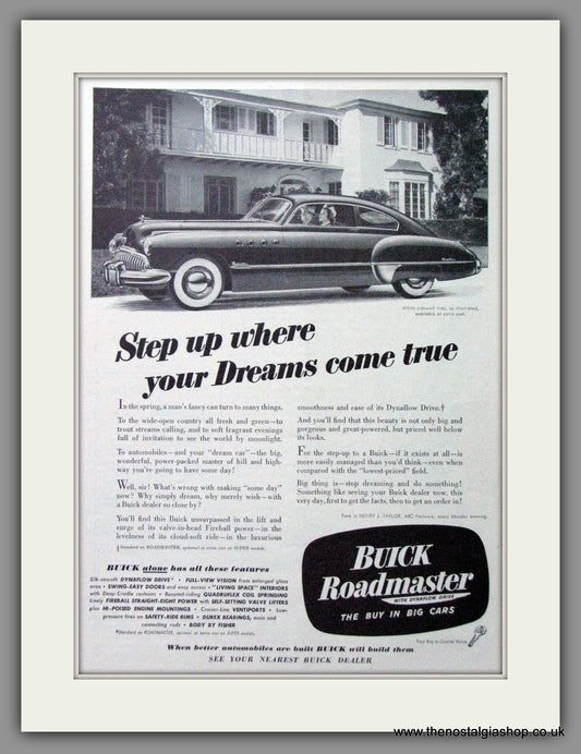 Buick Roadmaster '49. Original American Advert 1949 (ref AD52722)