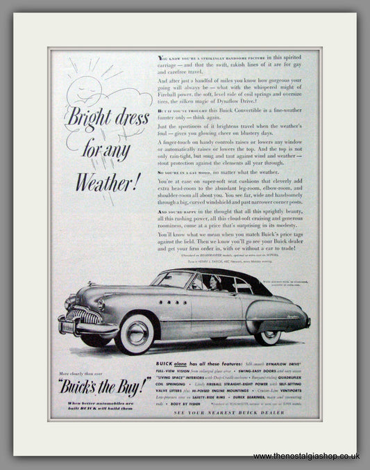 Buick Convertible '49. Original American Advert 1949 (ref AD52725)