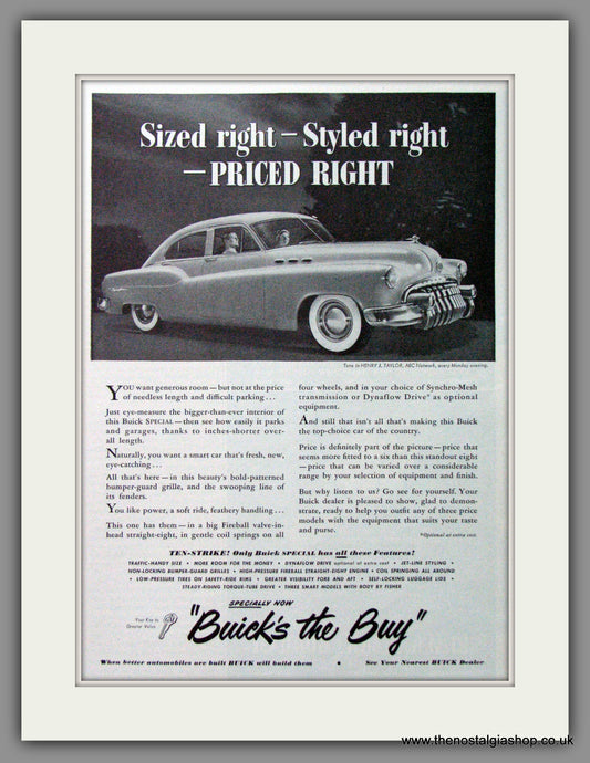 Buick Special '49. Original American Advert 1949 (ref AD52726)