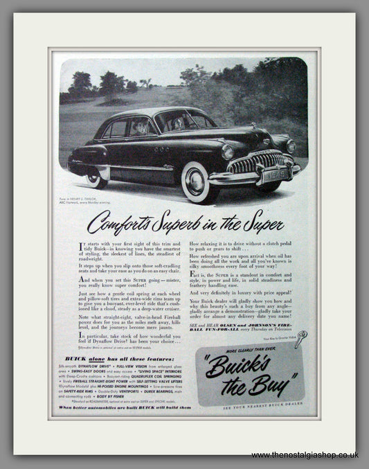 Buick Super '49. Original American Advert 1949 (ref AD52728)