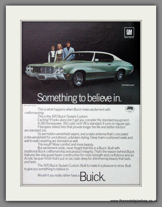 Buick Skylark Custom '70. Original American Advert 1970 (ref AD52745)