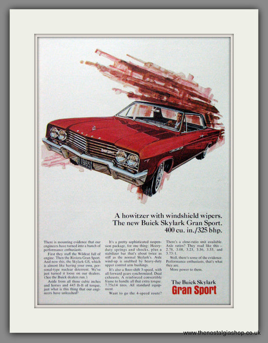 Buick Skylark Gran Sports '65. Original American Advert 1965 (ref AD52744)