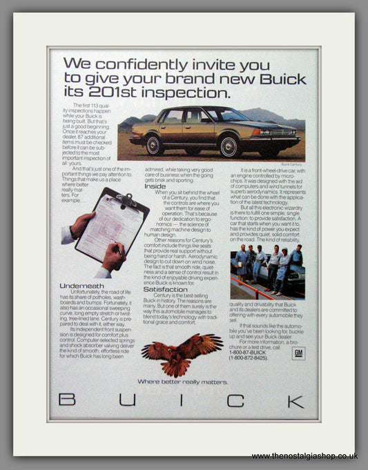 Buick Centuary '86. Original American Advert 1986 (ref AD52748)