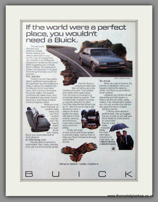 Buick LeSabre Sedan '86. Original American Advert 1986 (ref AD52749)