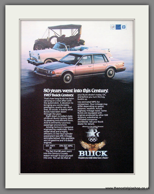 Buick Century '83. Original American Advert 1983 (ref AD52751)