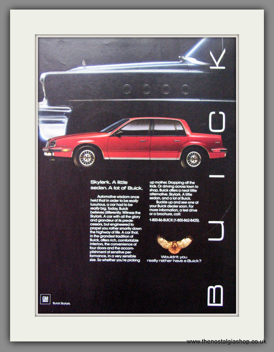 Buick Skylark Sedan '86. Original American Advert 1986 (ref AD52756)