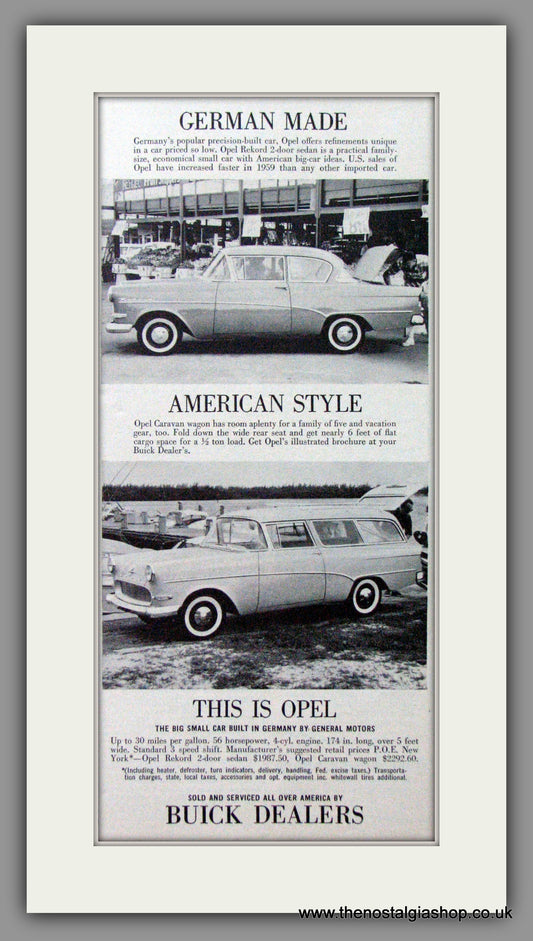Buick's Opel Caravan Wagon '59. Original American Advert 1959 (ref AD52761)