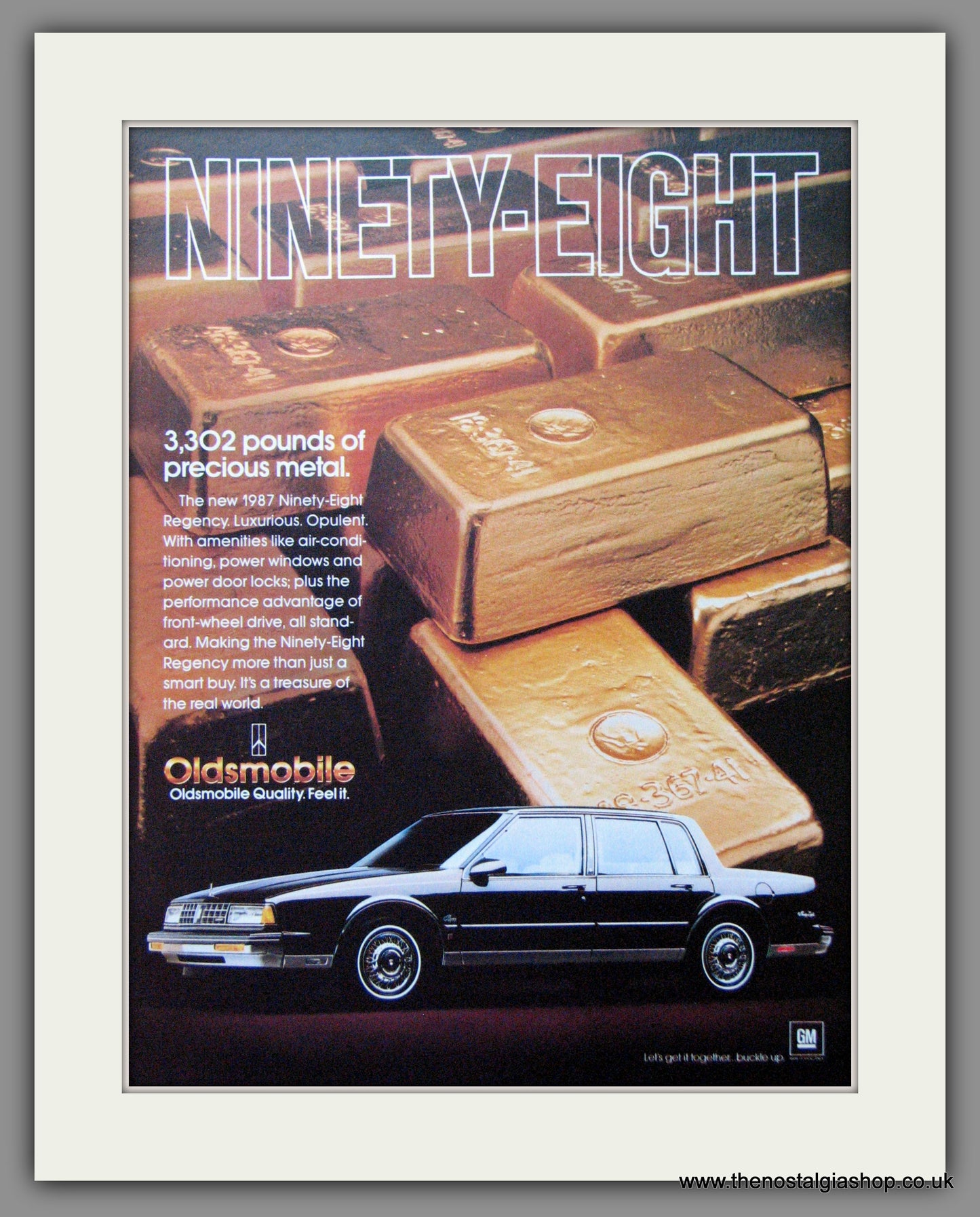 Oldsmobile Regency Ninety Eight '86. Original American Advert 1986 (ref AD52789)