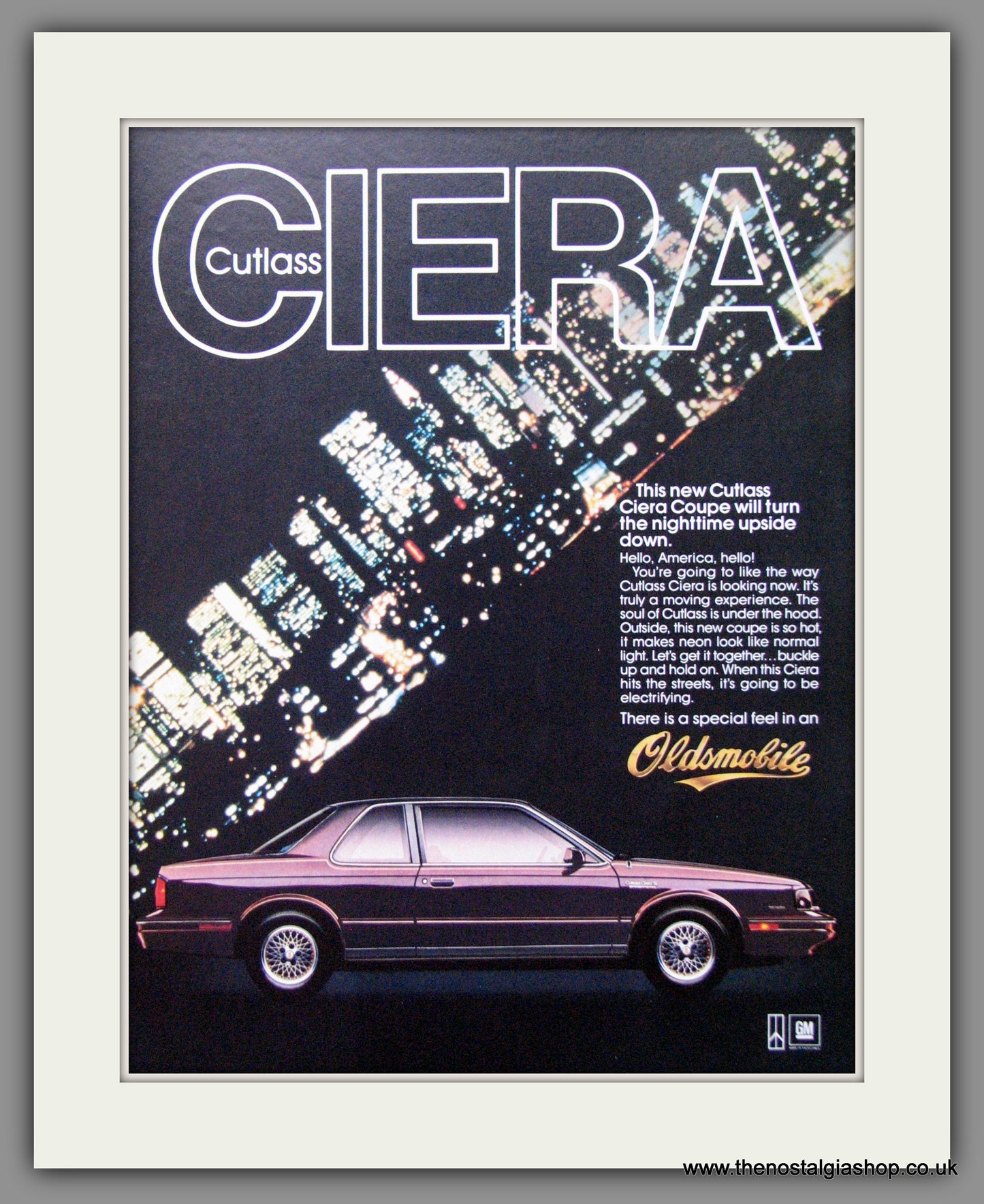 Oldsmobile Cutlass Ciera '86. Original American Advert 1986 (ref AD52792)