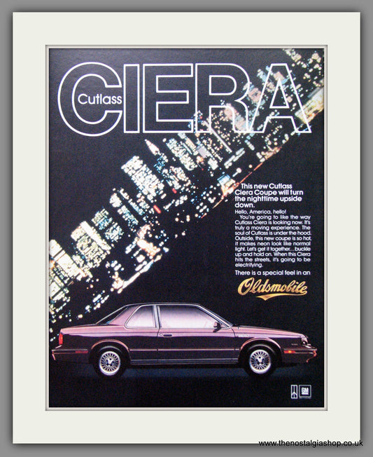 Oldsmobile Cutlass Ciera '86. Original American Advert 1986 (ref AD52792)