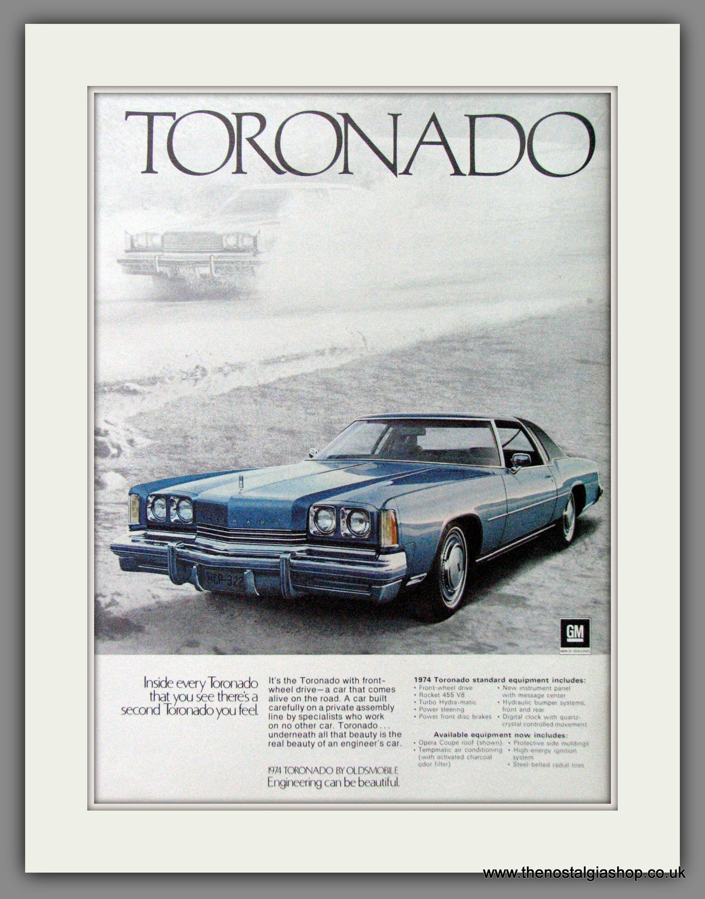 Oldsmobile Toronado '73. Original American Advert 1973 (ref AD52801)