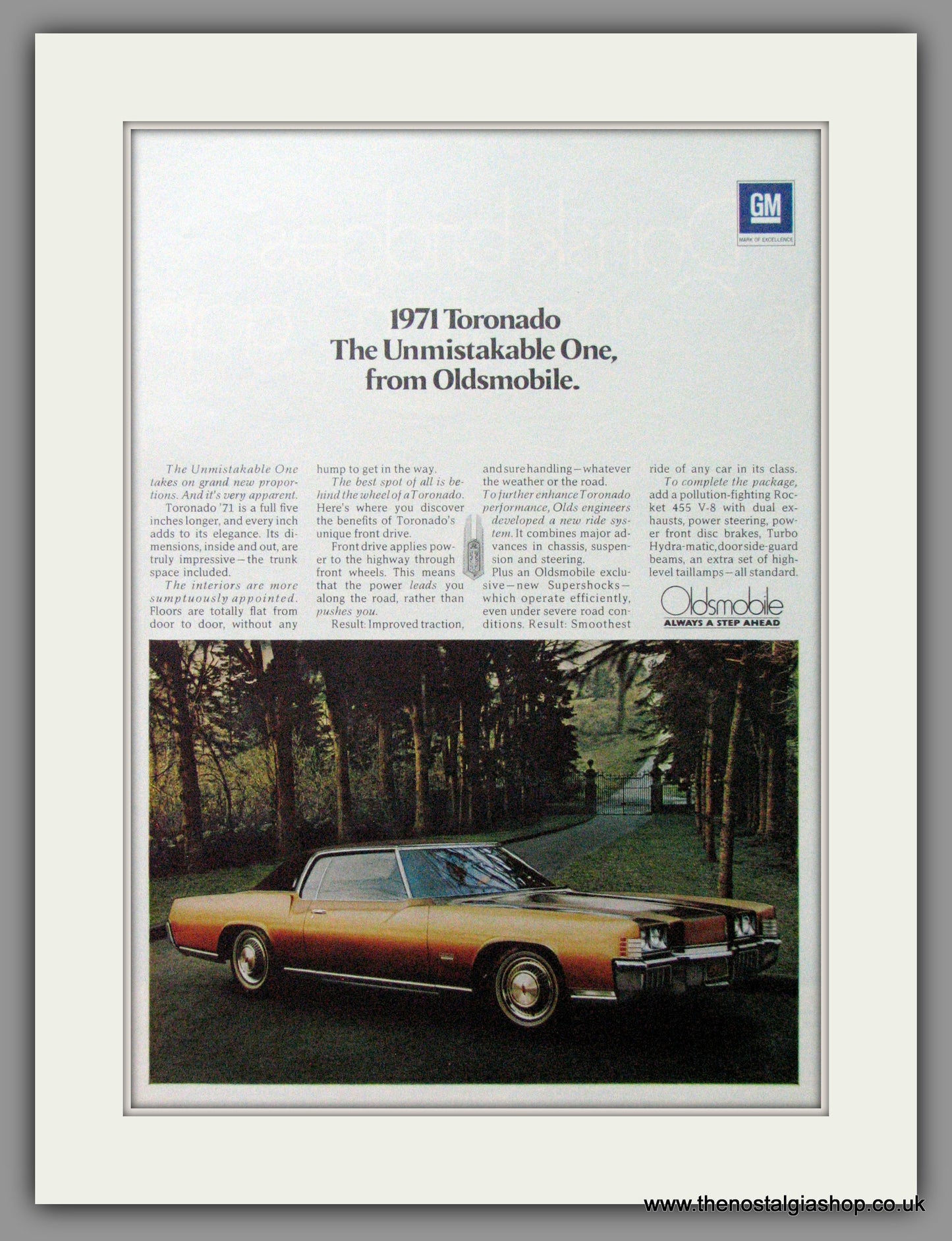 Oldsmobile Toronado '71. Original American Advert 1971 (ref AD52802)