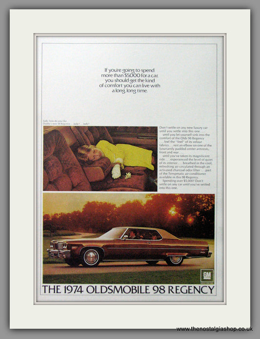 Oldsmobile 98 Regency '73. Original American Advert 1973 (ref AD52804)