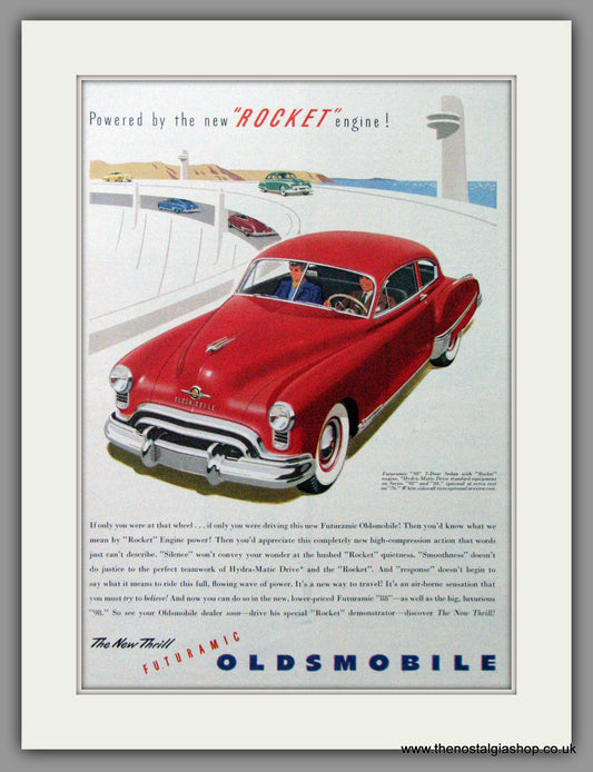 Oldsmobile Futuramic 98 Sedan. Original American Advert 1949 (ref AD52815)
