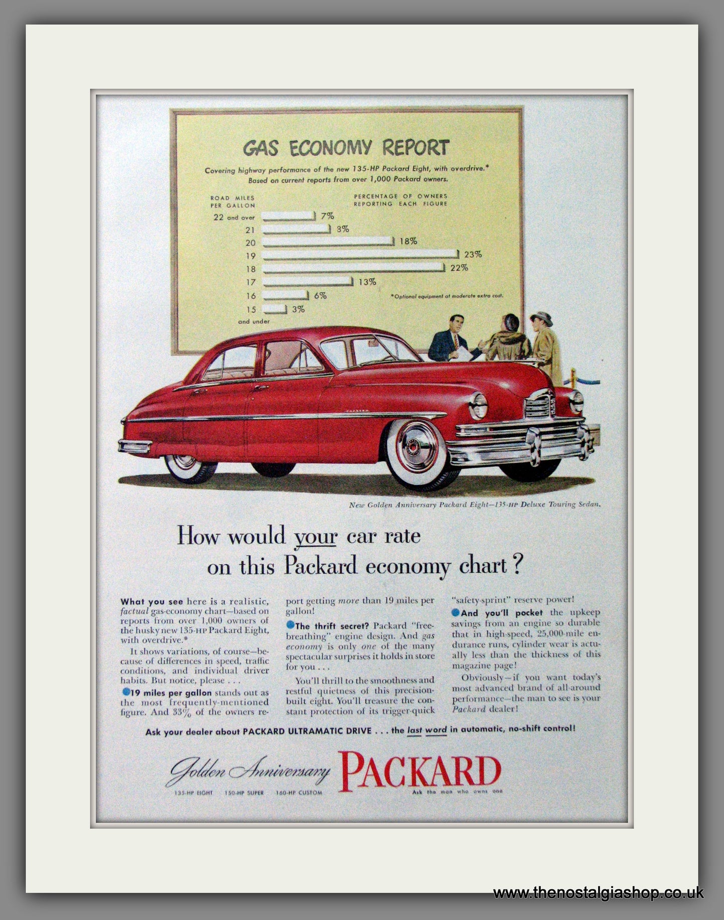 Packard Golden Anniversary Sedan. '49. Original American Advert 1949 (ref AD52843)