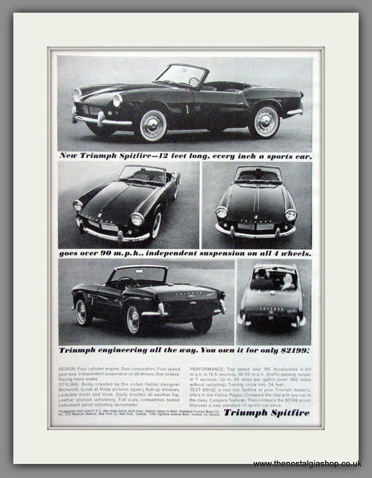 Triumph Spitfire 1963 Original American Advert (ref AD52065)
