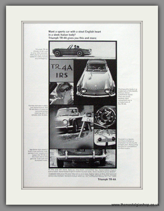 Triumph TR-4A. 1966 Original American Advert (ref AD52074)