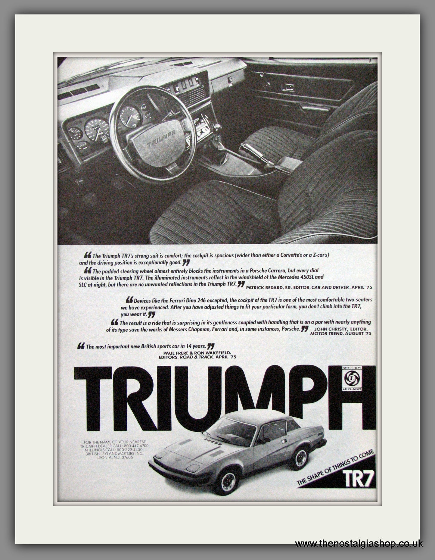 Triumph TR7. 1976 Original American Advert (ref AD52075)