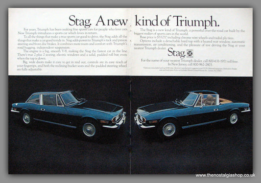 Triumph Stag. 1971 Large (A3) Original American Advert (ref AD52078)