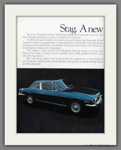 Triumph Stag. 1971 Large (A3) Original American Advert (ref AD52078)