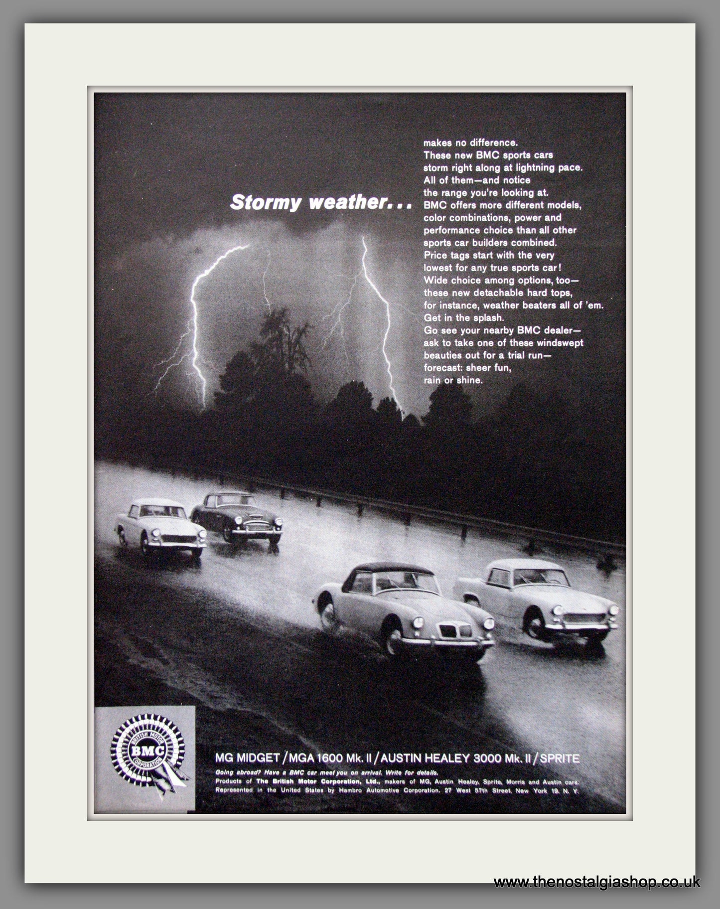 BMC Sports Cars, MG & Austin Healey. 1962 Pair of Original American Adverts (ref AD52081)