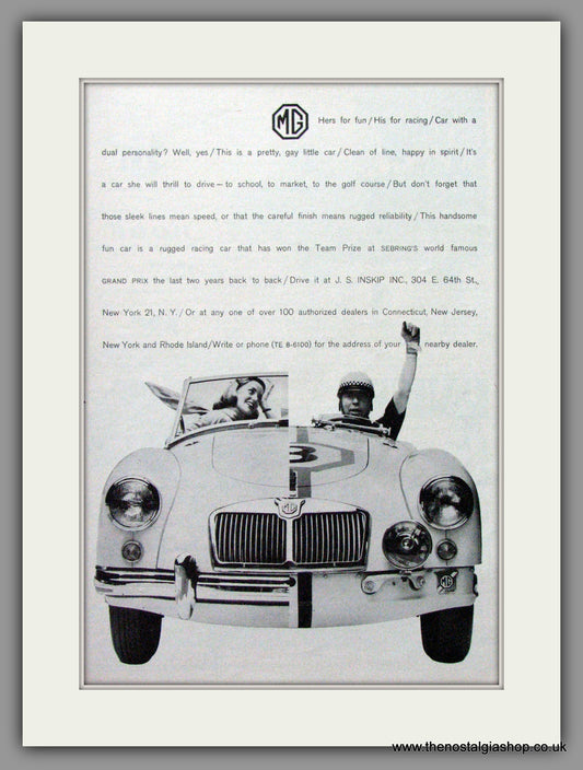 MG. Hers For Fun, His For Racing 1959 Original American Advert (ref AD52095)